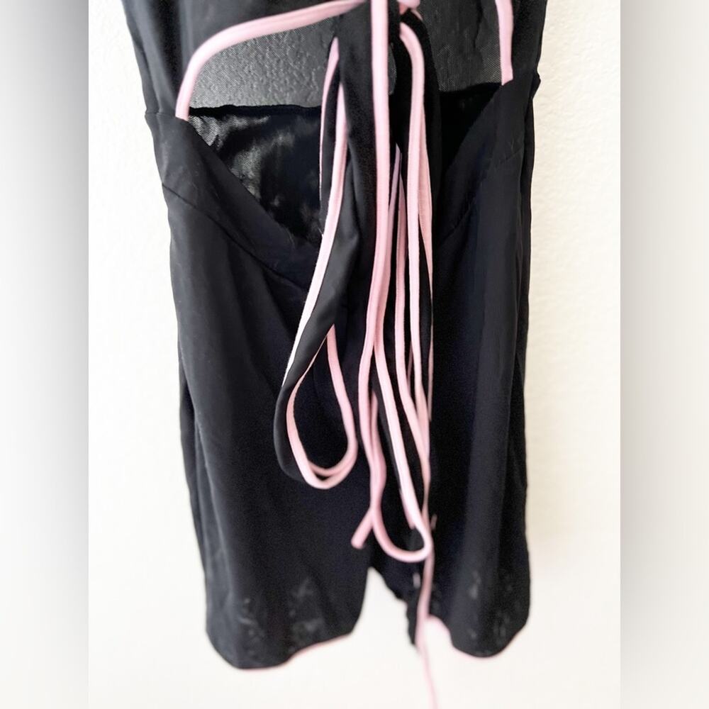 I.AM.GIA Black Pink Asha Cutout Front Tie Romper Size XS - Picture 5 of 8